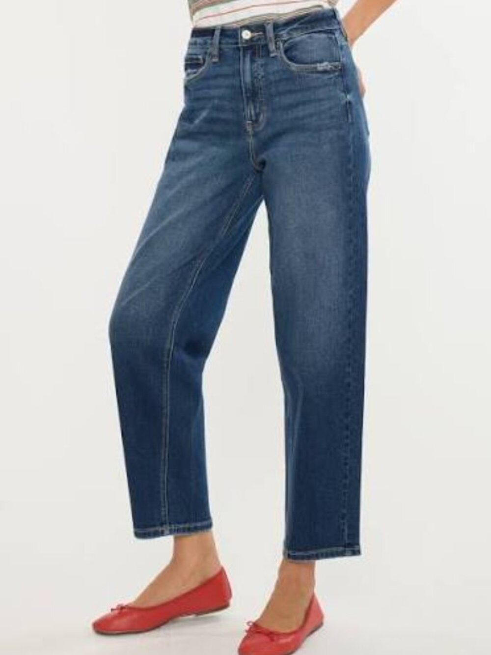 KanCan Dark Blue Super High Rise Slim Barrel Jeans BNWT